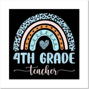 4th Grade Teacher Leopard  First Day Of School Posters and Art